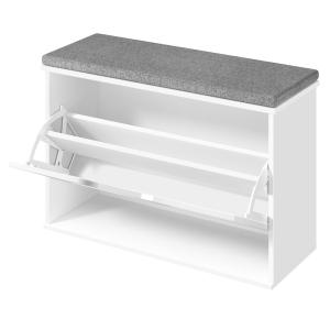 Banc à chaussures rembourré tiroir rabattable 30 x 80 x 53,…