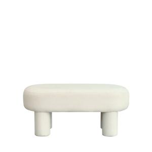 Banc arrondi en tissu bouclette L105cm - Crème