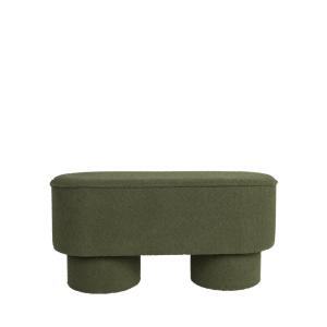 Banc arrondi en tissu bouclette L93cm - Vert kaki