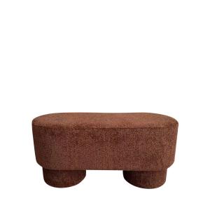 Banc arrondie en tissu bouclette L92cm - Rouille