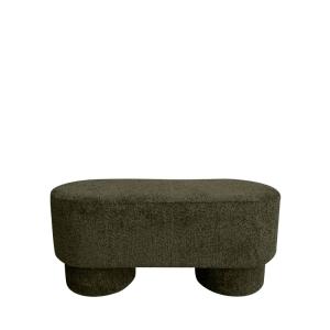 Banc arrondie en tissu bouclette L92cm - Vert kaki