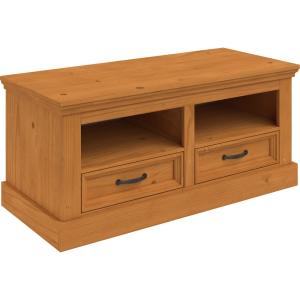 Banc avec 2 tiroirs en pin ciré