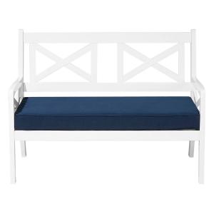 Banc avec coussin d'assise 121 cm acacia blanc