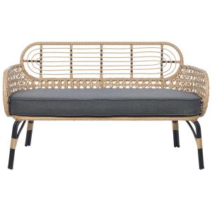 Banc avec coussin d'assise 122 cm naturel
