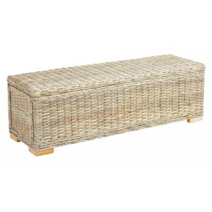 Banc avec espace de rangement en bois et fibres naturelles
