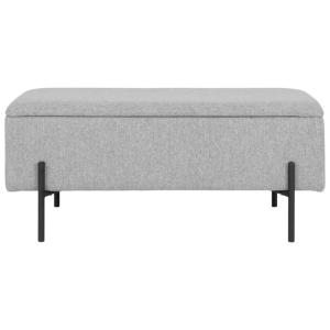 Banc avec rangement en tissu gris 95 cm