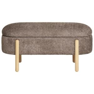 Banc avec rangement en tissu marron et bois 97 cm