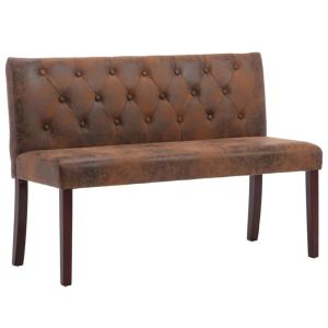 Banc banquette 120 cm cuir marron 120 x 52 x 84.5 cm
