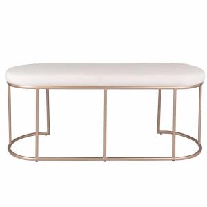 Banc blanc et métal doré