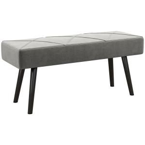 Banc bout de lit banquette velours cadre acier gris