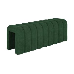 Banc, bout de lit blanc contemporain tissu vert foncé, desi…