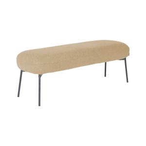 Banc, bout de lit, bouclette texturée, beige