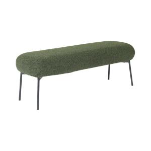 Banc, bout de lit, bouclette texturée, kaki