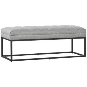 Banc bout de lit moderne assise rembourrée tissu aspect lin…