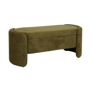 Banc coffre, bout de lit contemporain tissu kaki
