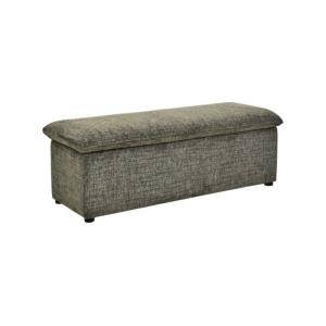 Banc coffre contemporain en tissu vert texturé