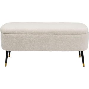 Banc coffre de rangement en polyester bouclette