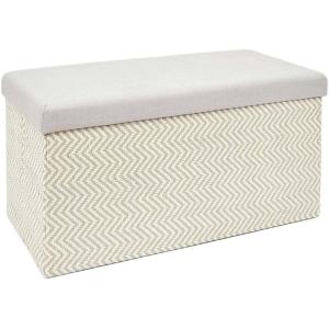 Banc coffre de rangement tressage mirage gris