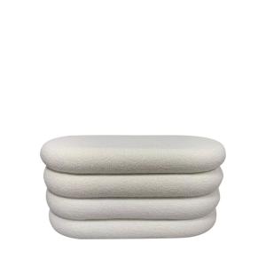 Banc coffre en tissu bouclette L85cm - Blanc