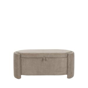 Banc coffre en tissu L108cm - Gris