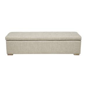 Banc coffre tramé lin - L140 cm