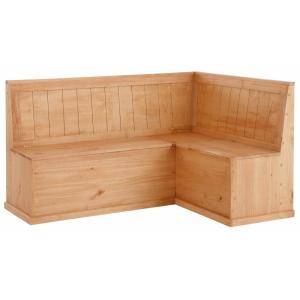 Banc d'angle en pin marron