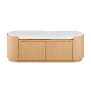 Banc d'entrée 2 portes et coussin en polyester recyclé L135…