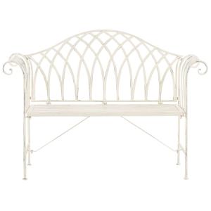 Banc d'extérieur 130 cm métal blanc