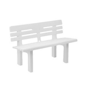 Banc d’extérieur blanc 110x52h71 cm