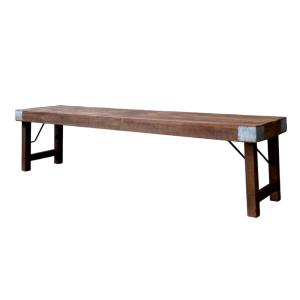 Banc d'intérieur en bois marron et métal noir 180 x 40 x 44…