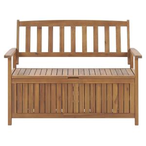 Banc de jardin 120 cm avec rangement acacia marron clair