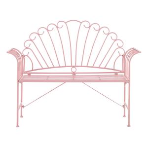 Banc de jardin 125 cm métal rose