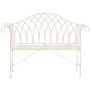 Banc de jardin 130 cm Métal Blanc