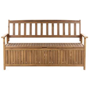 Banc de jardin 160 cm avec rangement acacia marron clair