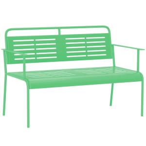 Banc de jardin 2 places avec accoudoirs et dossier acier ve…