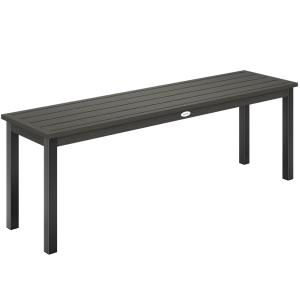 Banc de jardin 2 places lattes effet bois métal gris