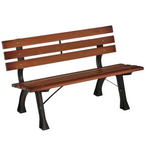 Banc de jardin 2 places style rural chic bois fonte alumini…