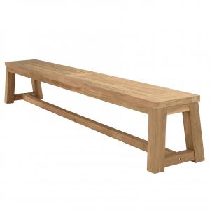 Banc de jardin 270x35cm en teck recyclé couleur naturelle