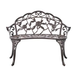 Banc de jardin  88 cm aluminium marron foncé
