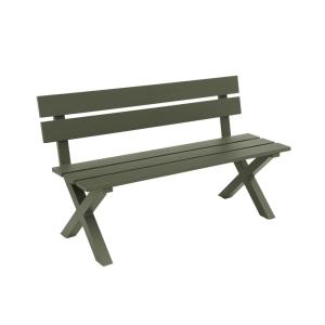 Banc de jardin aluminium 2 places kaki