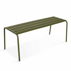 Banc de jardin en acier vert kaki