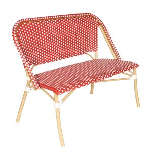 Banc de jardin en alumunium et rotin synthétique blanc et r…