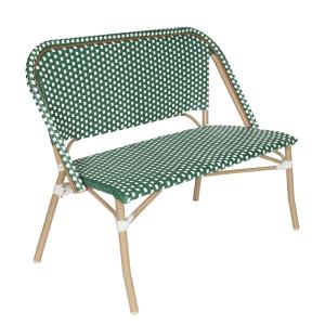 Banc de jardin en alumunium et rotin synthétique blanc et v…