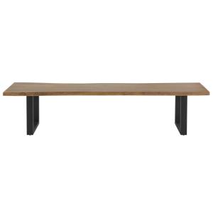 Banc de jardin en bois d'acacia massif et acier noir