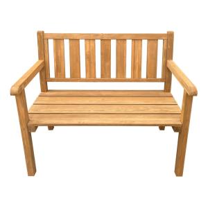 Banc de jardin en bois marron, pour 2 personnes, 110 cm