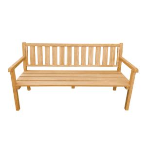 Banc de jardin en bois marron, pour 3 personnes, 170 cm