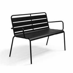 Banc de jardin en métal noir