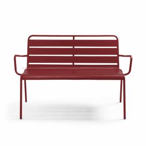 Banc de jardin en métal pourpre