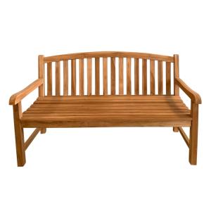 Banc de jardin, marron, pour 3 personnes, en teak, 150 cm