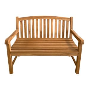 Banc de jardin, pour 2 personnes, marron, en teak, 120 cm